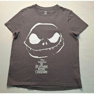 Tim Burton's Nightmare Before Christmas Jack Skellington Disney Gray Shirt S